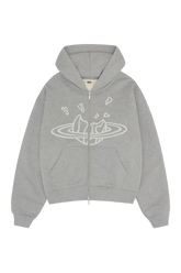 Broken Planet Market Heather Grey Zip Up Hoodie