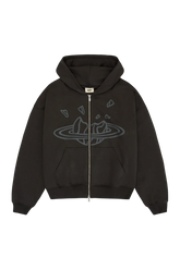Broken Planet Market Soot Black Zip Up Hoodie