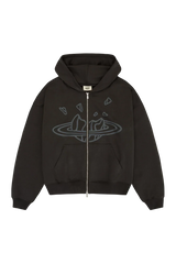 Broken Planet Market Soot Black Zip Up Hoodie