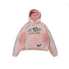 PALY Hollywood Pink Gradient Heart Mirror Graphic Hoodie - Pink