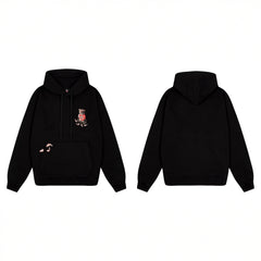Derschutze Anime Character Graphic Hoodie - Black