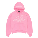 BROKEN PLANET MARKET 'OUTER SPACE' ZIP-UP HOODIE (CANDY PINK)
