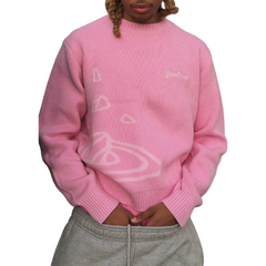 Broken Planet Knit Sweater Candy Pink