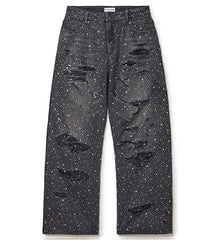 Vale Forever Rain Rhinestone Denim Jeans Black