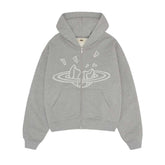 Broken Planet Heather Grey Zip Up Hoodie