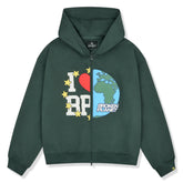 Broken Planet Zip Up Hoodie My Planet Emerald Green