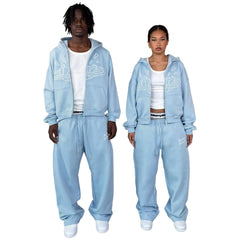 Broken Planet Market Sky Blue Zip Up Hoodie Sky Blue