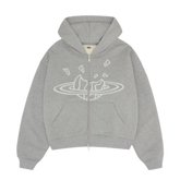 BROKEN PLANET MARKET 'OUTER SPACE' ZIP-UP HOODIE (HEATHER GRAY)