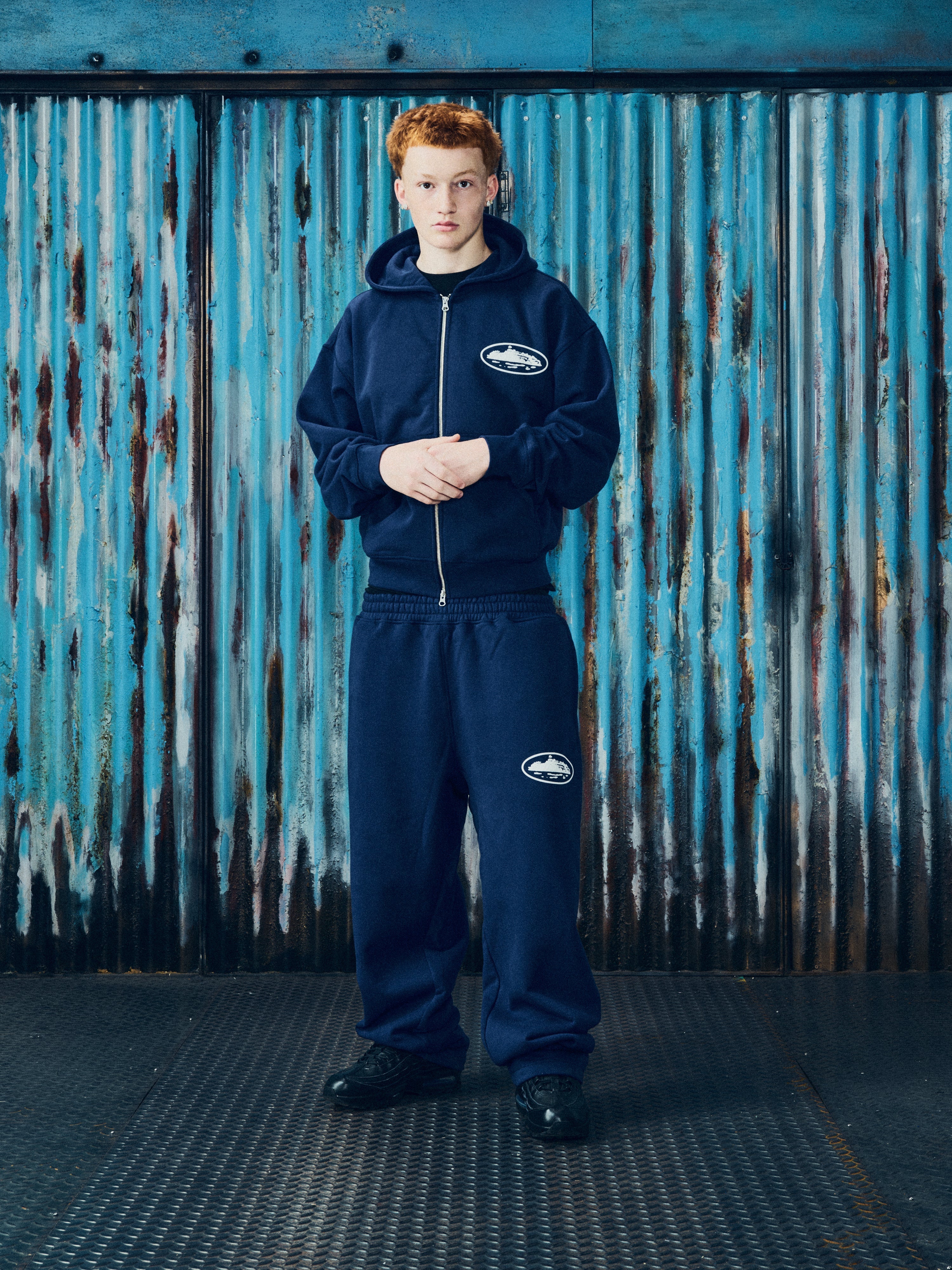 ISLAND PUFF PRINT ZIP HOODIE [NAVY]