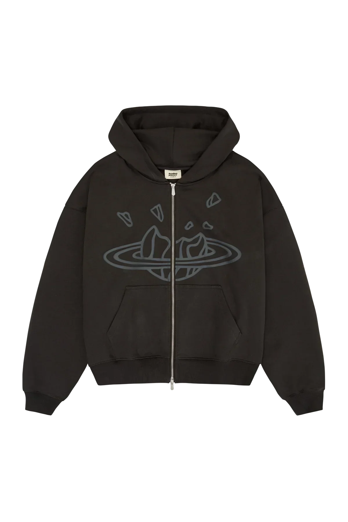 Broken Planet Market Soot Black Zip Up Hoodie