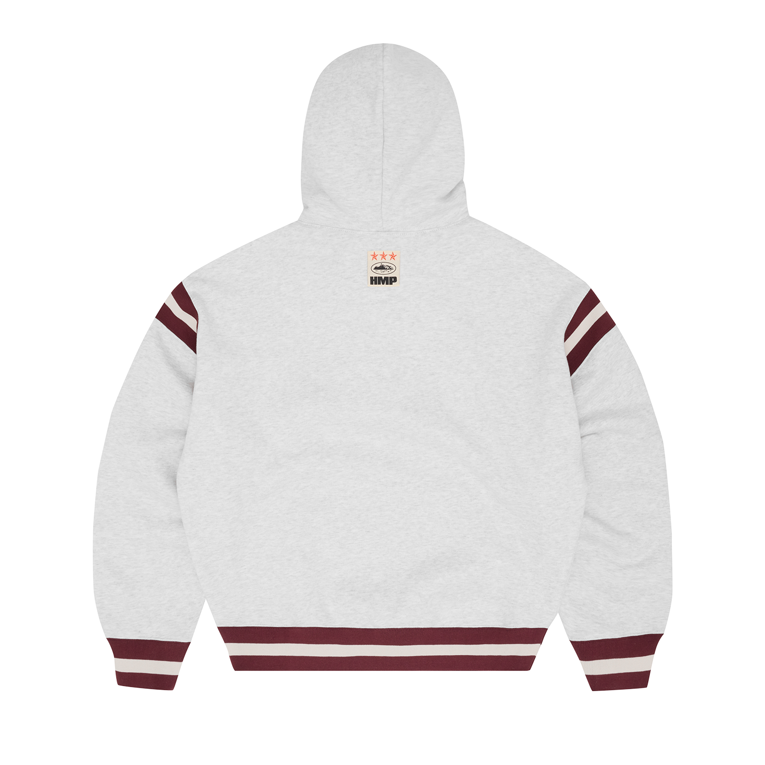 HMP STRIPE RIB HOODIE [LIGHT HEATHER]