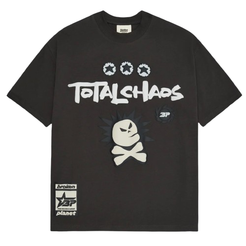 Broken planet market 'total chaos' T-shirt coal black