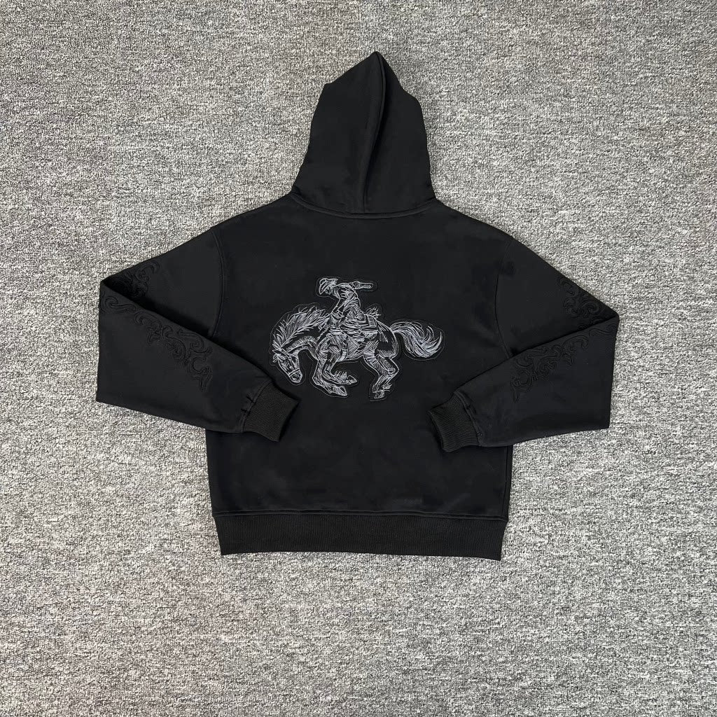 Derschutze Rodeo Cowboy Embroidery Hoodie