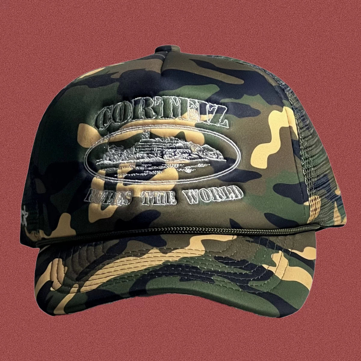 Corteiz Classic Oval Ship Logo Trucker Hat - Camo
