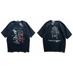 PALY Hollywood Hand & Slogan Graphic T-Shirt - Black