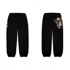 Derschutze Floral Bouquet Embroidery Joggers - Black