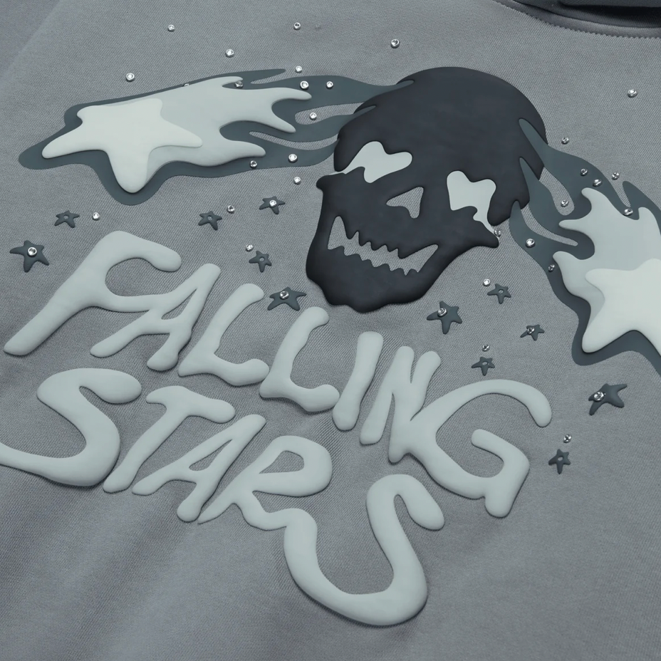 Broken Planet Falling Stars Hoodie Dark Gray