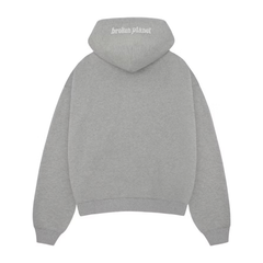 Broken Planet Zip Up Hoodie Heather Grey