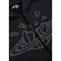 Broken planet midnight black zipper hoodie