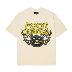 BROKEN PLANET MARKET 'FOOT ON THE GAS' TEE (VANILLA WHITE)