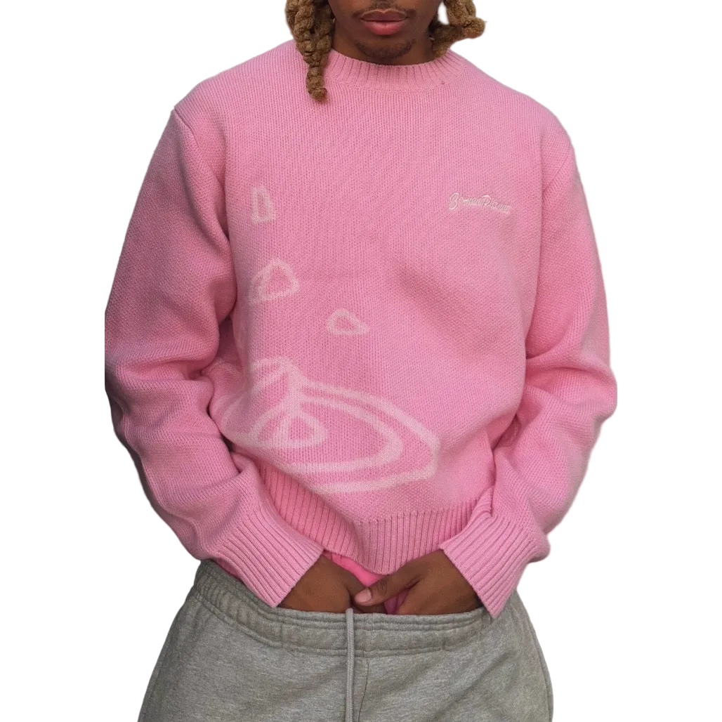 Broken Planet Knit Sweater Candy Pink