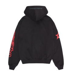 BROKEN PLANET MARKET 'BP PERFORMANCE' ZIP-UP HOODIE (BLACK INFRARED)