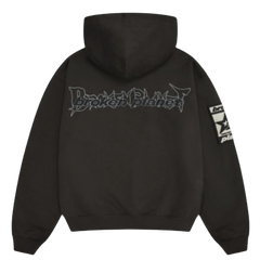 BROKEN PLANET MARKET 'BEWARE SKULLY' HOODIE (SOOT BLACK)