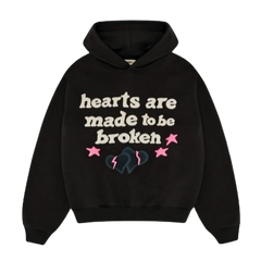 BROKEN PLANET MARKET 'HEARTS ARE MADE TO BE BROKEN' HOODIE (SOOT BLACK)
