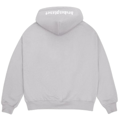 BROKEN PLANET MARKET 'OUTER SPACE' ZIP-UP HOODIE (STONE GRAY)