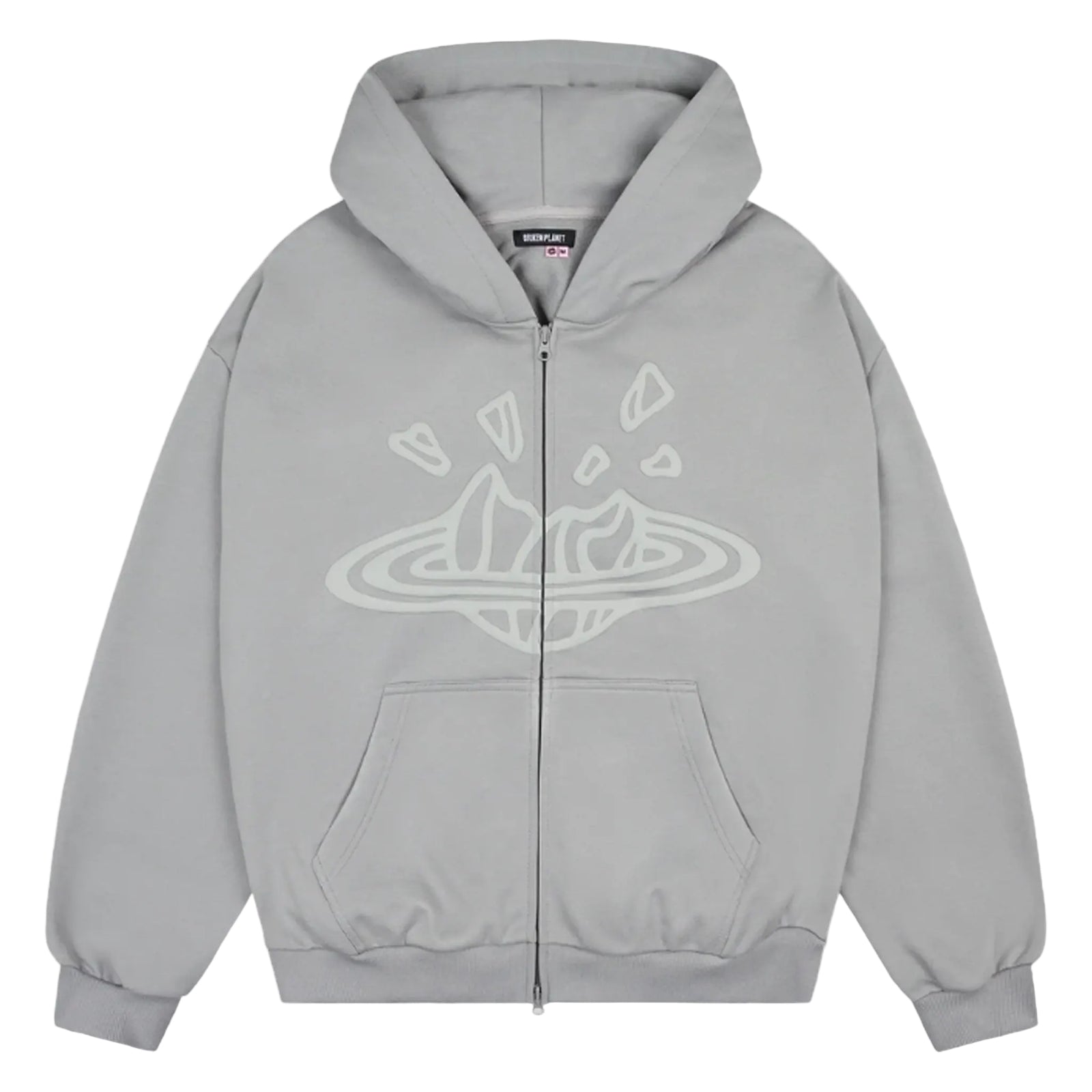 Broken Planet Zip Up Hoodie Gunmetal Grey