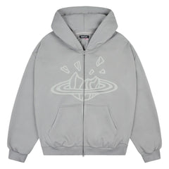 Broken Planet Zip Up Hoodie Gunmetal Grey