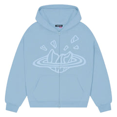 Broken Planet Market Sky Blue Zip Up Hoodie Sky Blue