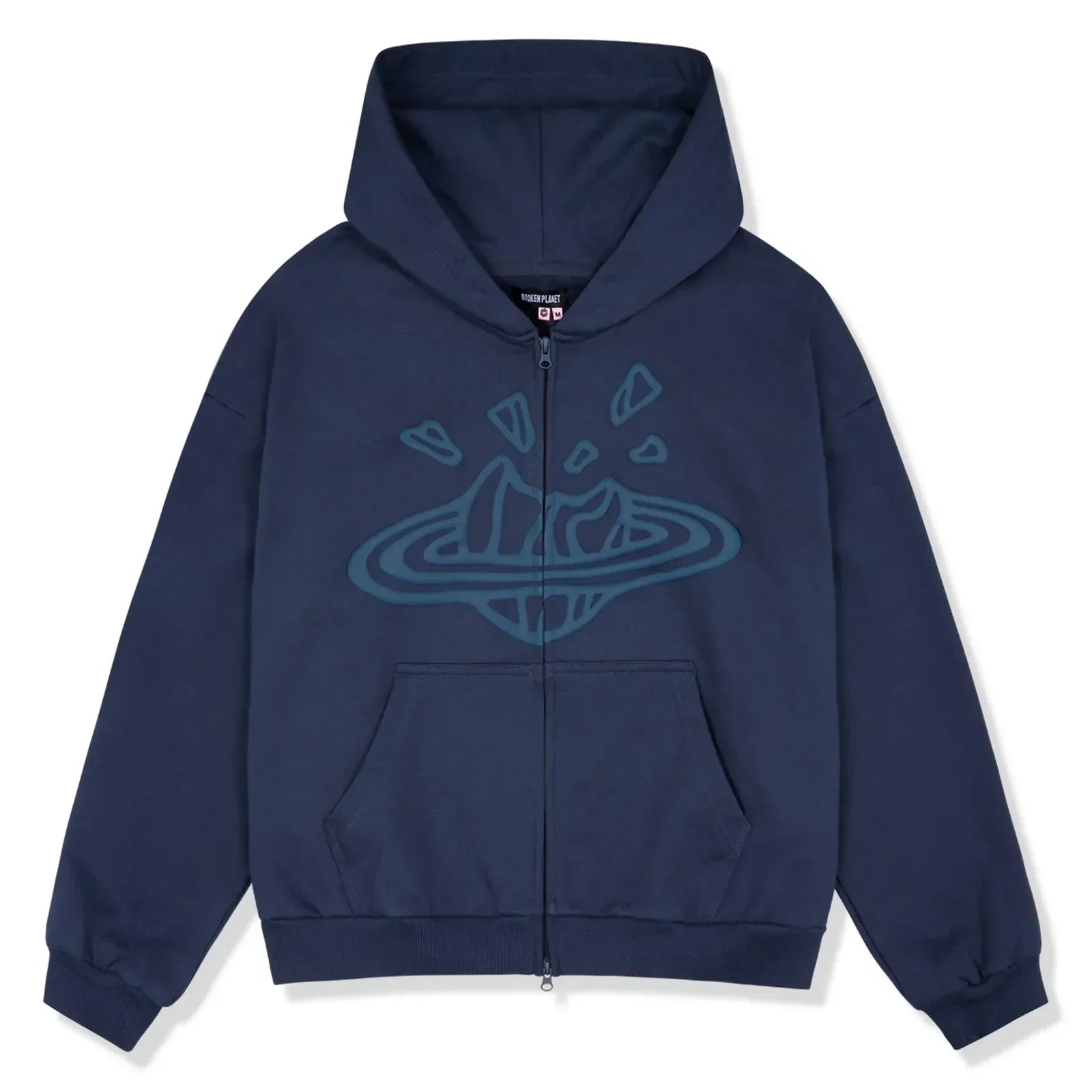 Broken Planet Market Deep Navy Zip Up Hoodie