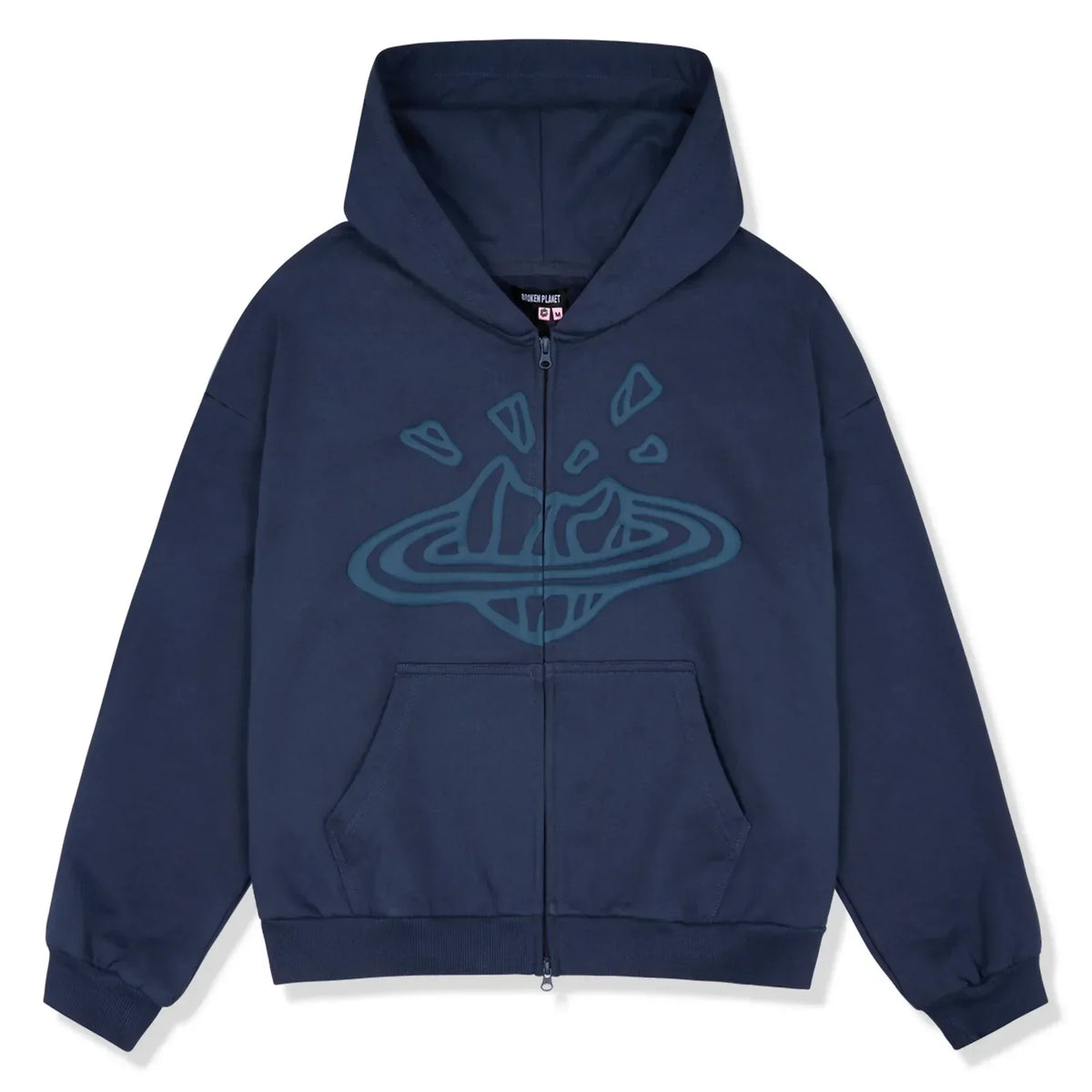 Broken Planet Market Deep Navy Zip Up Hoodie